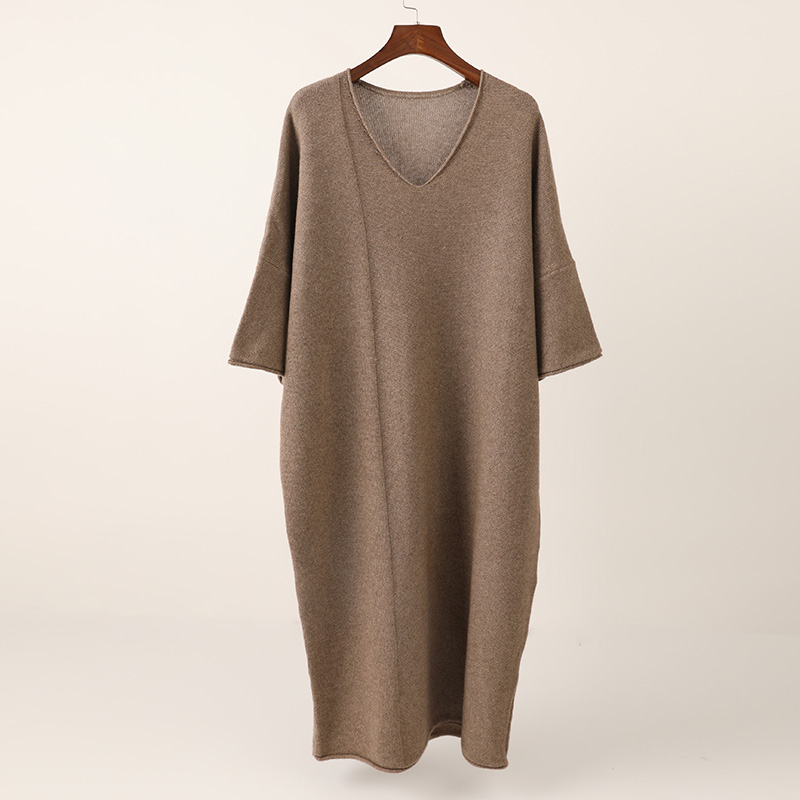 pure cashmere winter oversize women's sweater rolled collar long style knit women girls cashmere dre